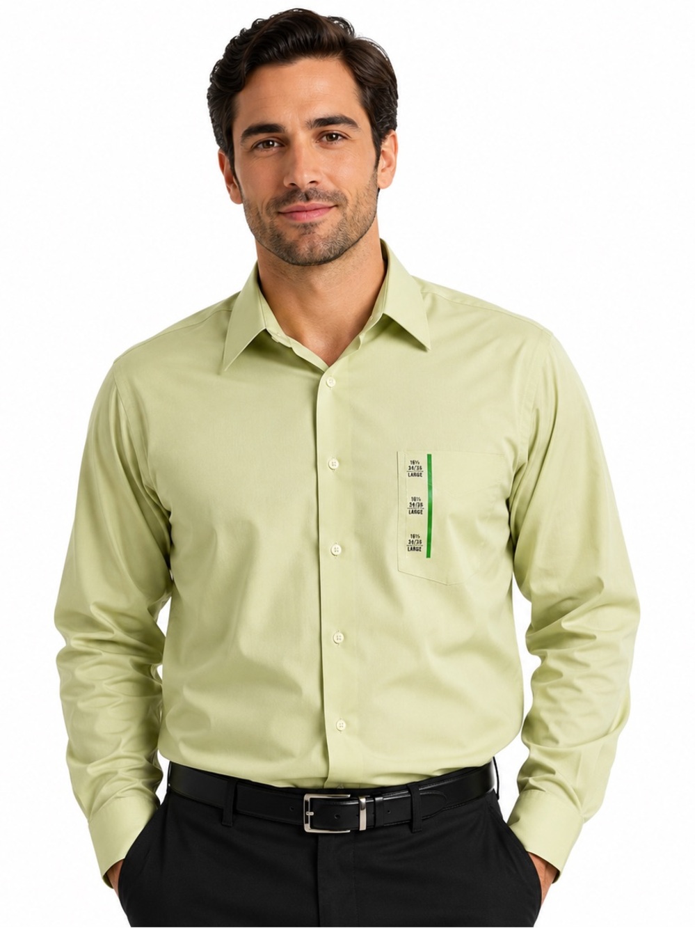 NWT Arrow USA 1851 Men’s Poplin Dress Shirt Light Green 16.5 34/35 Large